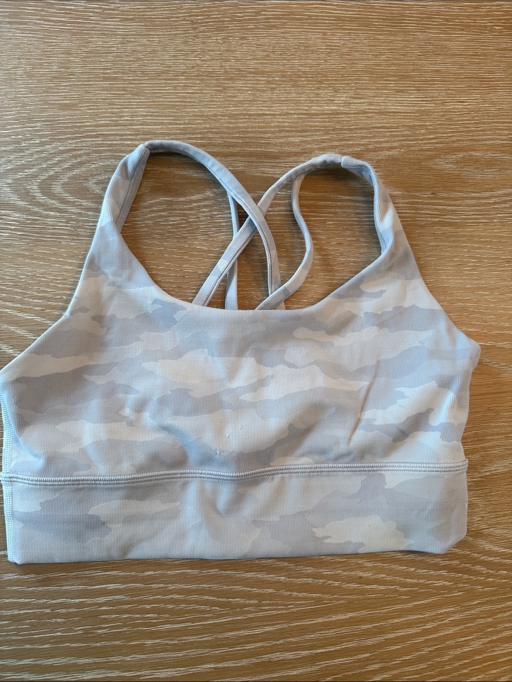 lululemon athletica Light Gray Camo Crossback Sports Bra